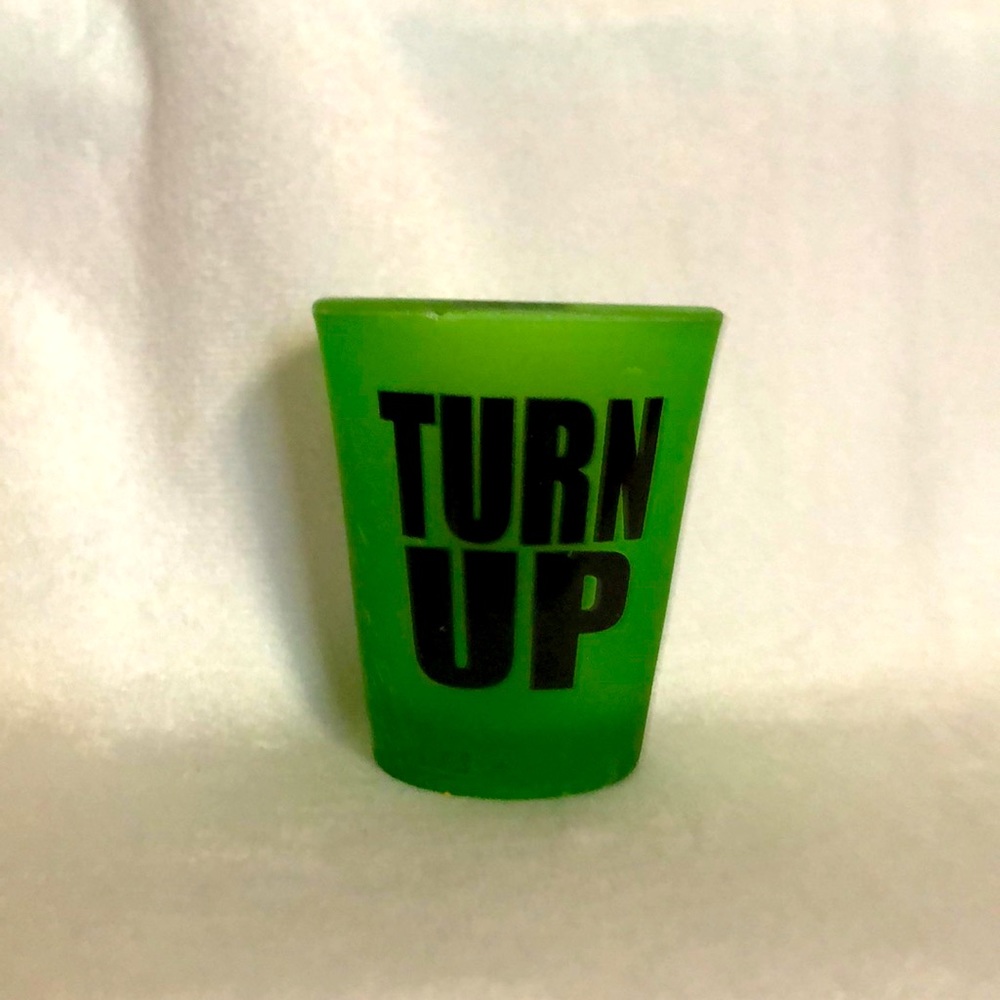 Green “Turn Up” Shot Glass
